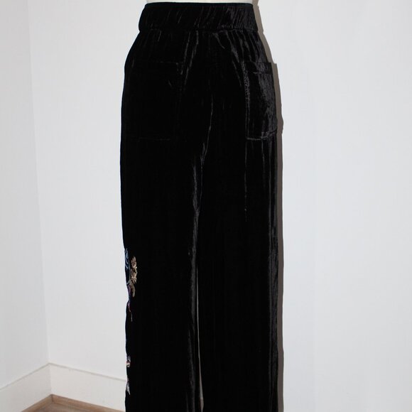 NWT Johnny Was Biya JWLA Pleat Pants Steffania Embroidered Velvet Pants Wide Leg - Picture 8 of 10
